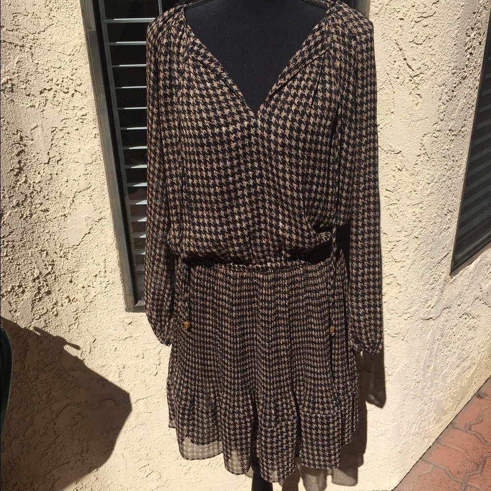 ๐ MICHAEL KORS BLACK & GOLD LONG SLEEVE DRESS- L - Picture 2 of 7